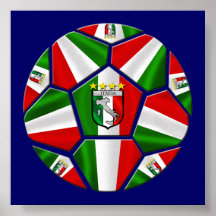 Le ballon de football italien moderne lambrisse de poster