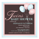 Le ballon élégant de bébé jumelle l'invitation de 