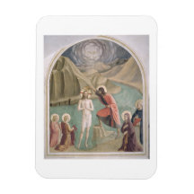 Le baptême du Christ, c.1438-45 (fresque) Magnets Souples