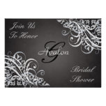 Le baroque de B&W tourbillonne invitation nuptiale
