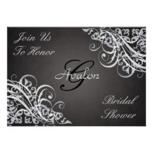 Le baroque de B&W tourbillonne invitation nuptiale