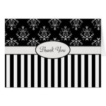 Le baroque rayé noir et blanc cartes