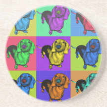 Le basset allemand Doxie d'art de bruit lambrisse  Dessous De Verre