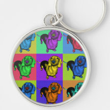 Le basset allemand Doxie d'art de bruit lambrisse  Porte-clef