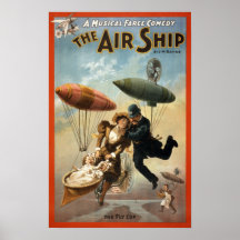Le bateau d'air - la cannette de fil de mouche posters