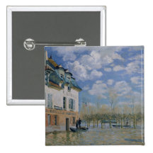 Le bateau dans l'inondation, Port-Marneuse, 1876 Pin's