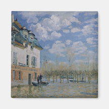 Le bateau dans l'inondation, Port-Marneuse, 1876 Magnets