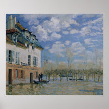 Le bateau dans l'inondation, Port-Marneuse, 1876 Posters