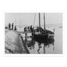 Le bateau de pêche renvoie le cru c1910 carte postale