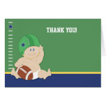 Le bébé du football folâtre les notes de Merci pli Carte De Vœux