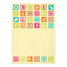 Le bébé en bois bloque des invitations de baby sho