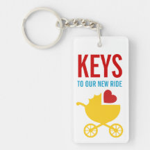 Le bébé indiquent le cadeau neutre de surprise de  porte-clef