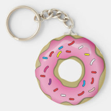 Le beignet délicieux avec le glaçage et arrose porte-clef