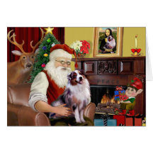 Le berger australien de Père Noël (merle) Cartes De Vœux