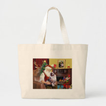 Le berger australien de Père Noël (merle) Sac En Toile