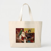 Le berger australien de Père Noël (tri) Sac De Toile