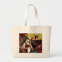 Le berger australien de Père Noël (tri) Sacs En Toile
