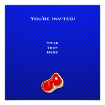 Le bifteck du boucher bleu cartons d'invitation