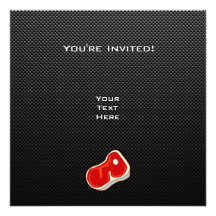 Le bifteck du boucher lisse invitations personnalisées
