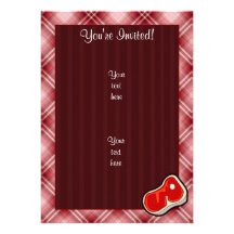 Le bifteck du boucher rouge de plaid faire-part