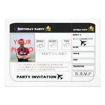 Le billet d'avion d'invitation de fête d'anniversa