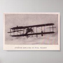 Le biplan de Curtis dans le plein vol Posters