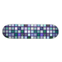 Le bleu ajuste le motif de mosaïque skateboard