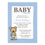 Le bleu de baby shower d'ours de nounours de garço