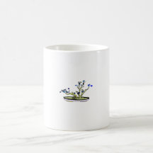 Le bleu de bonsaïs de bloc part de l'image de conc mug à café