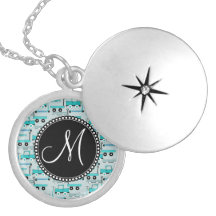 Le bleu de monogramme roule des camions de chariot pendentifs