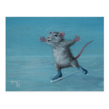 Le bleu de patinage de glace de rat patine carte p