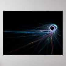 Le bleu d'imaginaire rayonne le trou noir posters