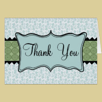 Le bleu et le vert ont fleuri des notes de Merci cartes