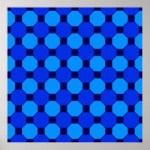 Le bleu frais vibrant ajuste le motif de tuile d'h poster