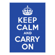 Le bleu gardent le calme et continuent invitations personnalisables