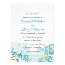 Le bleu m'oublient pas faire-part de mariage