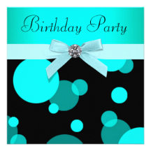 Le bleu turquoise bouillonne n'importe quelle fête carton d'invitation