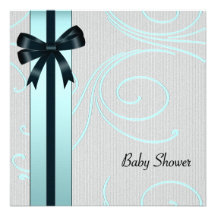 Le bleu turquoise tourbillonne baby shower faire-parts