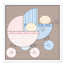 Le bonbon jumelle l'invitation de baby shower de d
