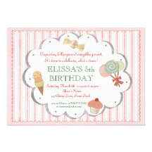 Le bonbon vintage traite l'invitation de partie