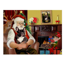 Le bouledogue français Brindle de Père Noël Cartes Postales
