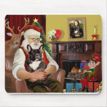 Le bouledogue français Brindle de Père Noël Tapis De Souris