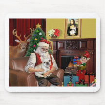 Le bouledogue français de Père Noël (faon) Tapis De Souris