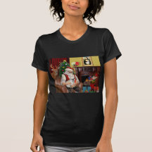 Le bouledogue français de Père Noël (faon) T-shirts