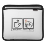 Le bouton poussoir, reçoivent la douille d'iPad de Poches Pour iPad