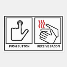le bouton poussoir reçoivent le lard stickers en rectangle