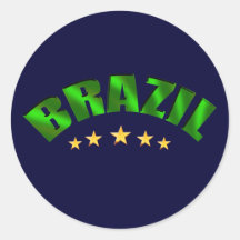 Le Brésil 5 chronomètre les champions 2014 du mond Autocollant Rond