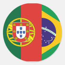 Le Brésil et le Portugal, hybrides Autocollant Rond