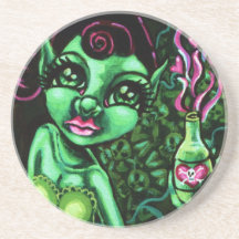 Le caboteur féerique vert dessous de verre