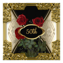 Le cadre d'or fleurit la belle invitation d'annive